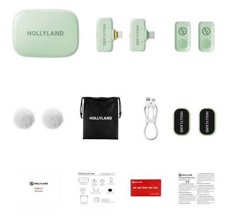 Hollyland LARK A1 Combo Digital Wireless Microphone System with Charging Case - Mint Green