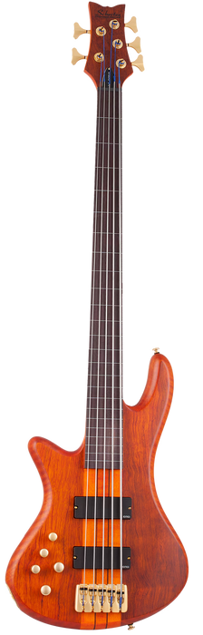 Schecter Stiletto Studio-5 FL Left-Handed Electric Bass Guitar - Honey Satin