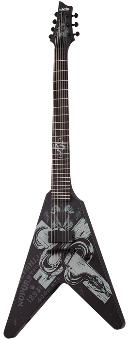 Schecter V-7 Chris Howorth Snake Cross Electric Guitar - Satin Black