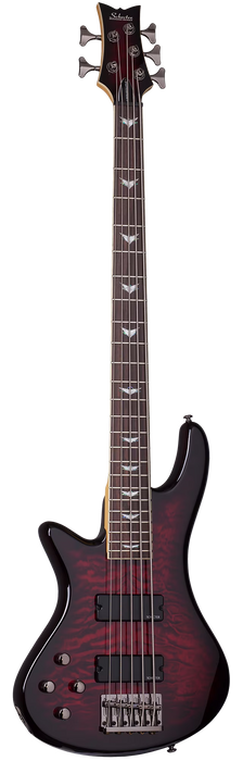 Schecter Stiletto Extreme-5 Left-Handed Electric Bass Guitar - Black Cherry