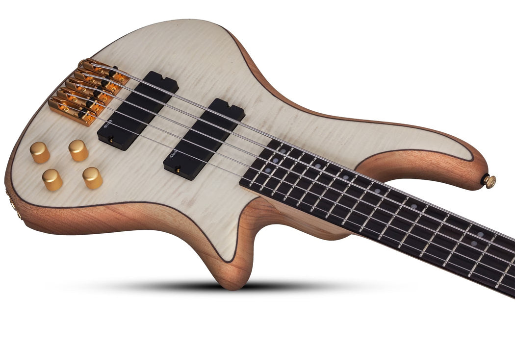 Schecter Stiletto Custom-5 Left-Handed Electric Bass Guitar - Natural Satin