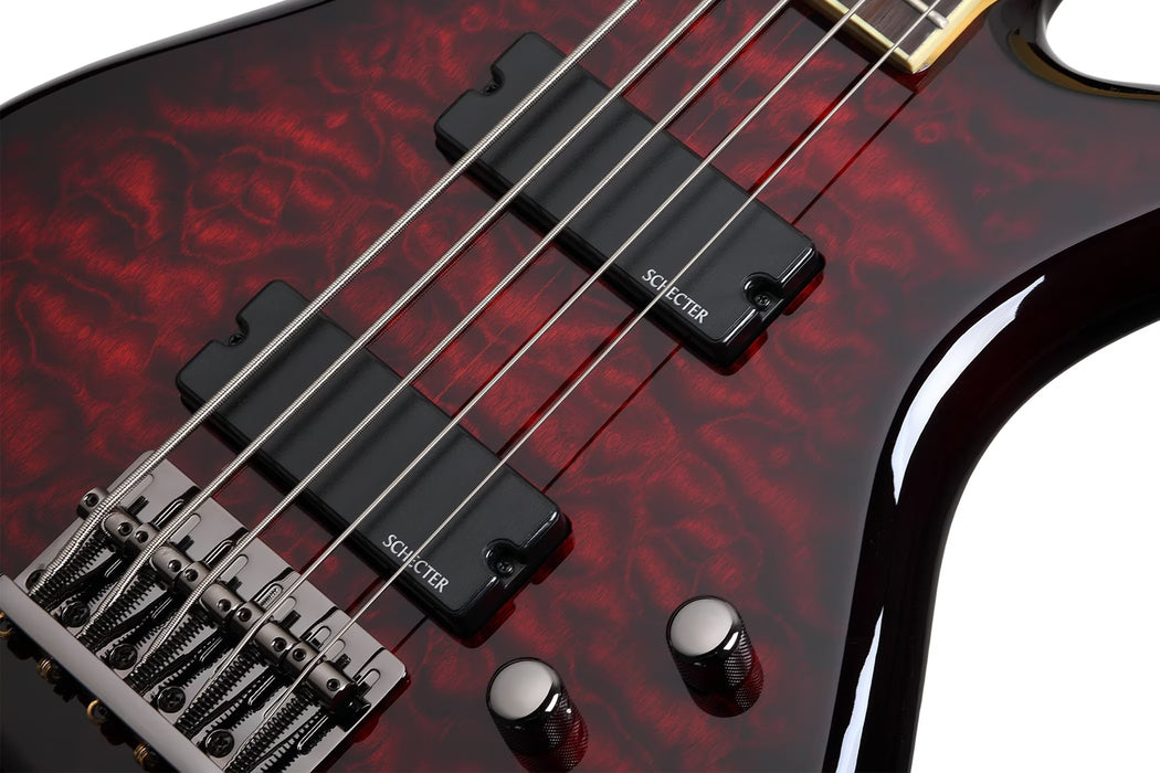 Schecter Stiletto Extreme-5 Left-Handed Electric Bass Guitar - Black Cherry