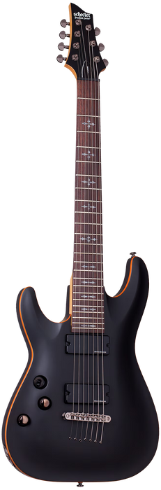 Schecter Demon-7 Left-Handed Electric Guitar - Aged Black Satin