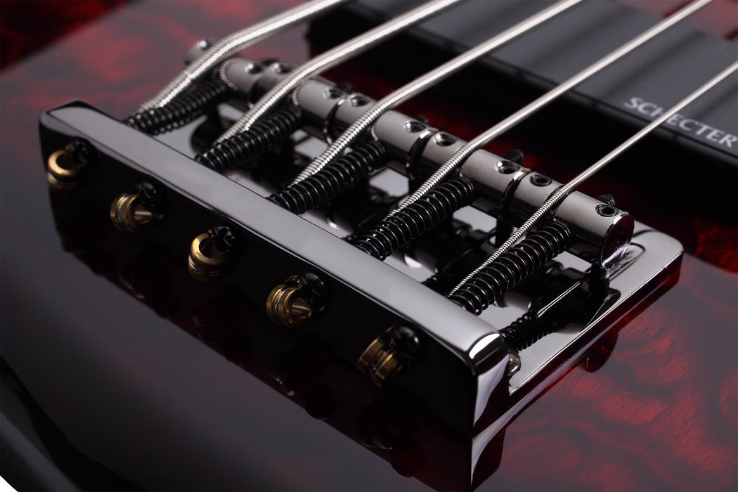 Schecter Stiletto Extreme-5 Left-Handed Electric Bass Guitar - Black Cherry