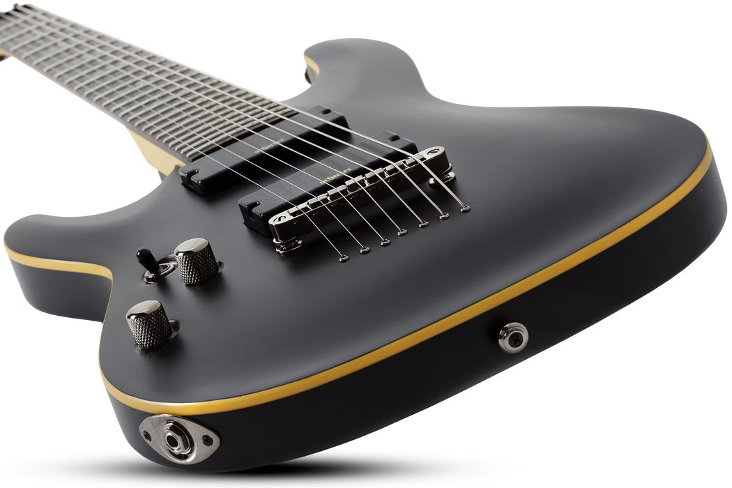 Schecter Demon-7 Left-Handed Electric Guitar - Aged Black Satin