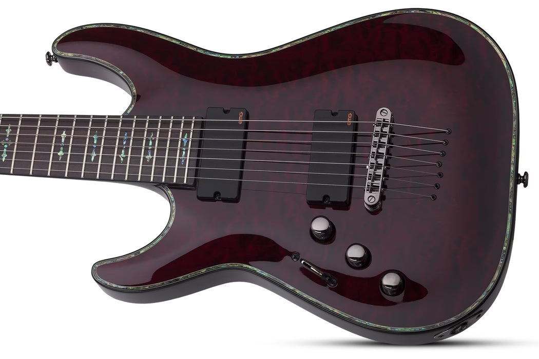 Schecter Hellraiser C-7 Left-Handed Electric Guitar - Black Cherry