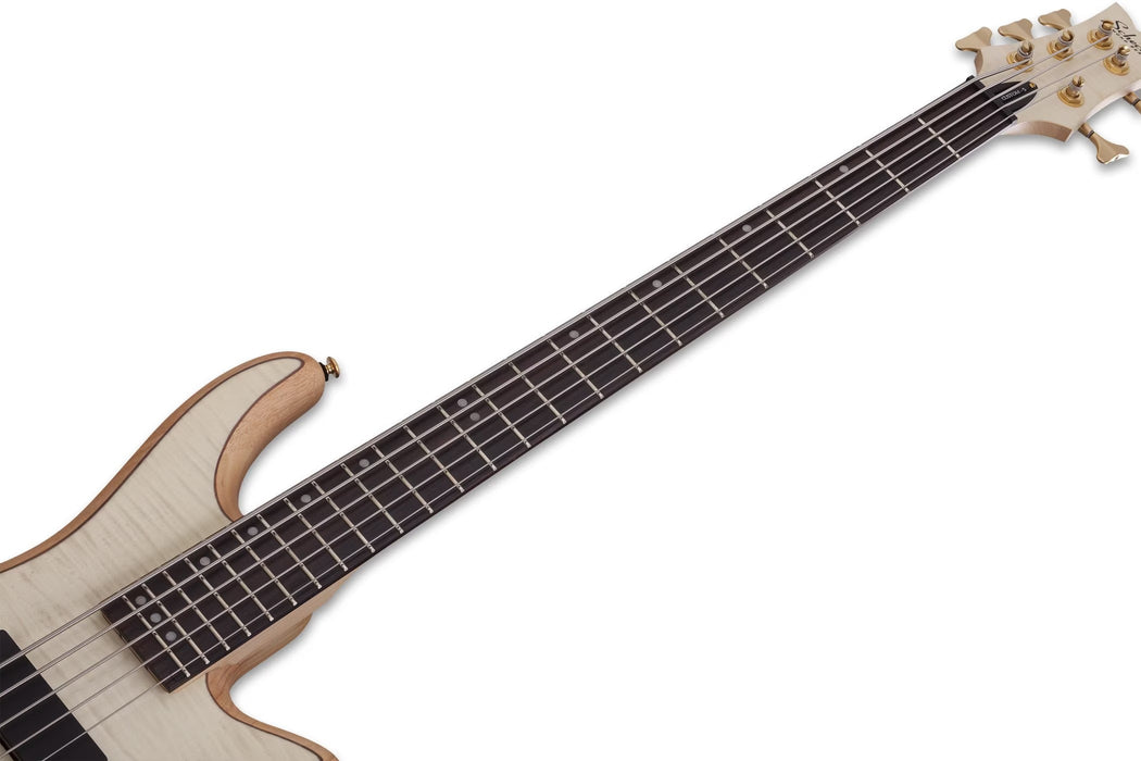Schecter Stiletto Custom-5 Left-Handed Electric Bass Guitar - Natural Satin