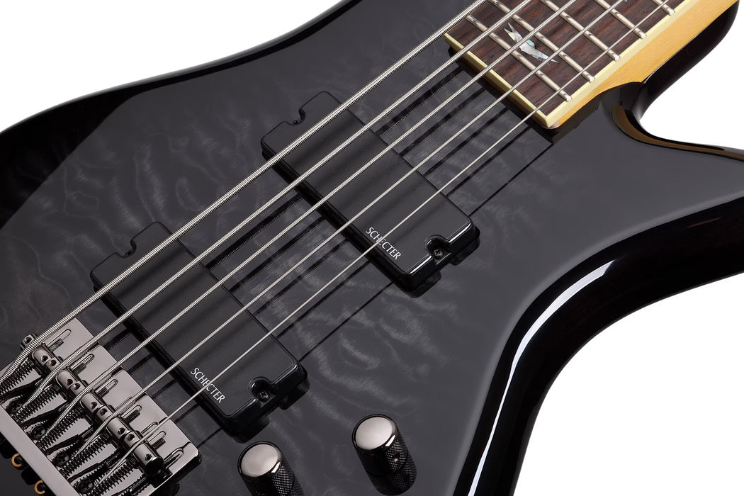 Schecter Stiletto Extreme-5 Electric Bass Guitar - See-Thru Black
