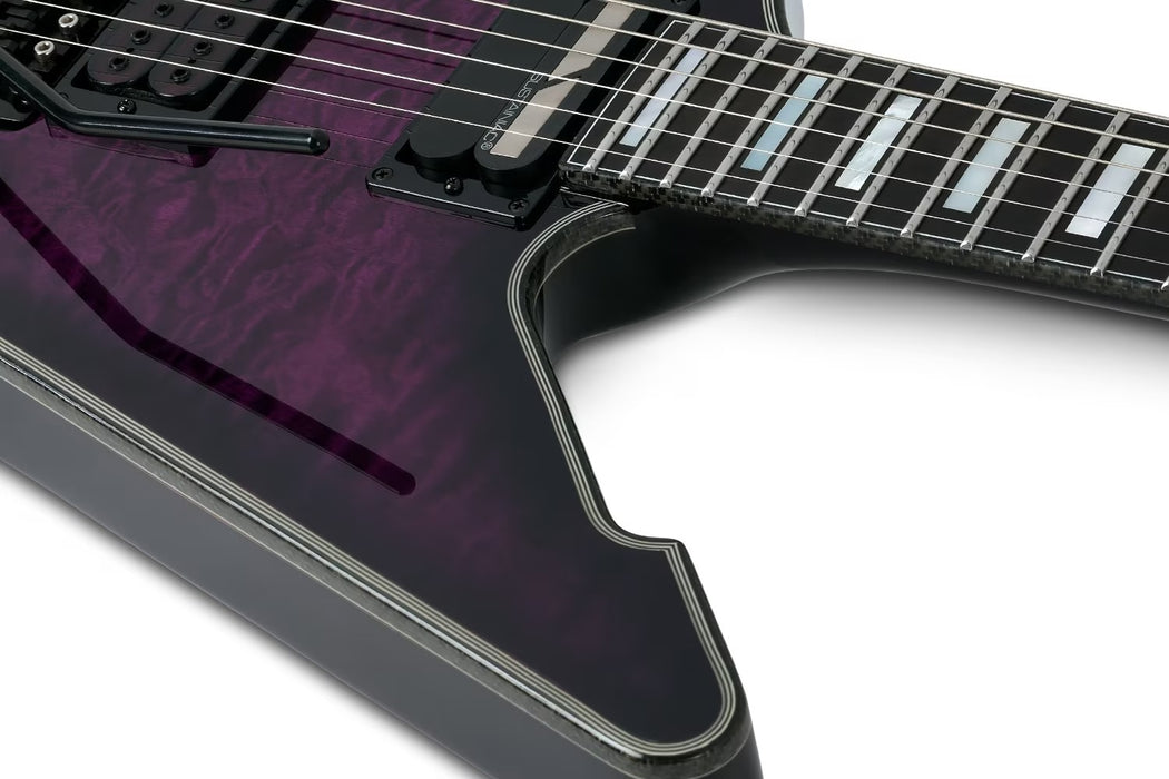 Schecter E-1 FR-S  Left-Handed Electric Guitar - Trans Purple Burst