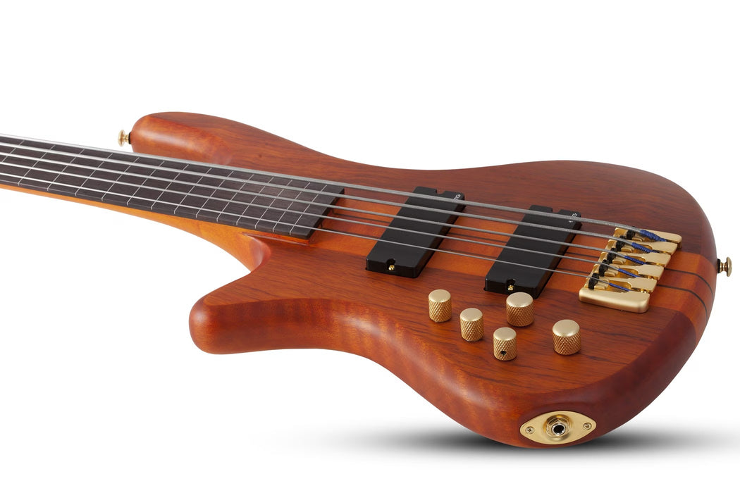 Schecter Stiletto Studio-5 FL Left-Handed Electric Bass Guitar - Honey Satin