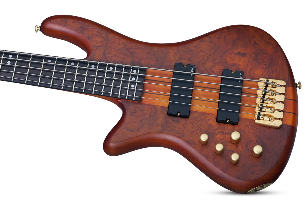 Schecter Stiletto Studio-5 Left-Handed Electric Bass Guitar - Honey Satin