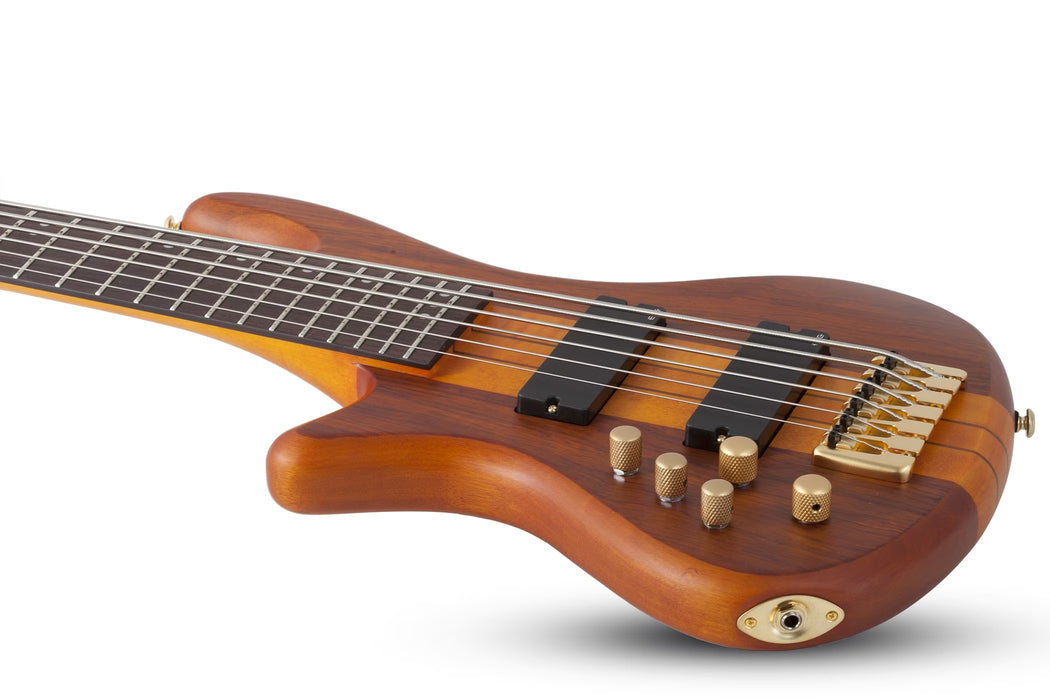 Schecter Stiletto Studio-6 Left-Handed Electric Bass Guitar - Honey Satin