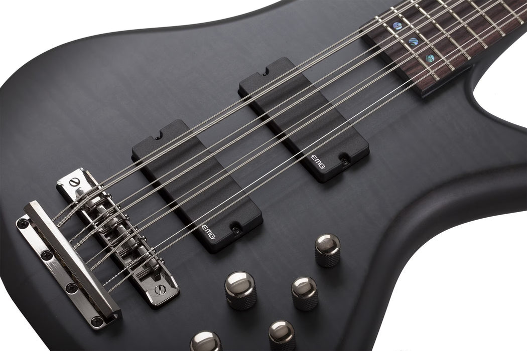 Schecter Stiletto Studio-8 Electric Bass Guitar - See-Thru Black Satin