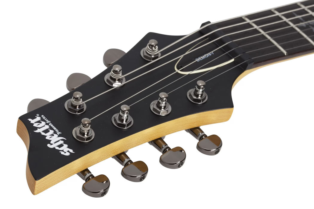 Schecter Demon-7 Left-Handed Electric Guitar - Aged Black Satin