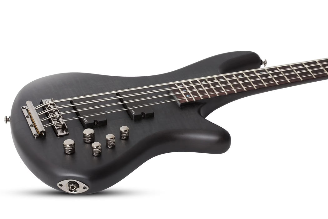 Schecter Stiletto Studio-8 Electric Bass Guitar - See-Thru Black Satin