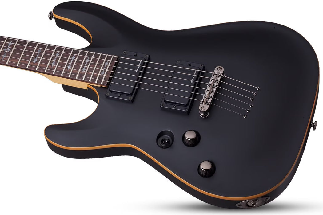 Schecter Demon-6 Left-Handed Electric Guitar - Aged Black Satin