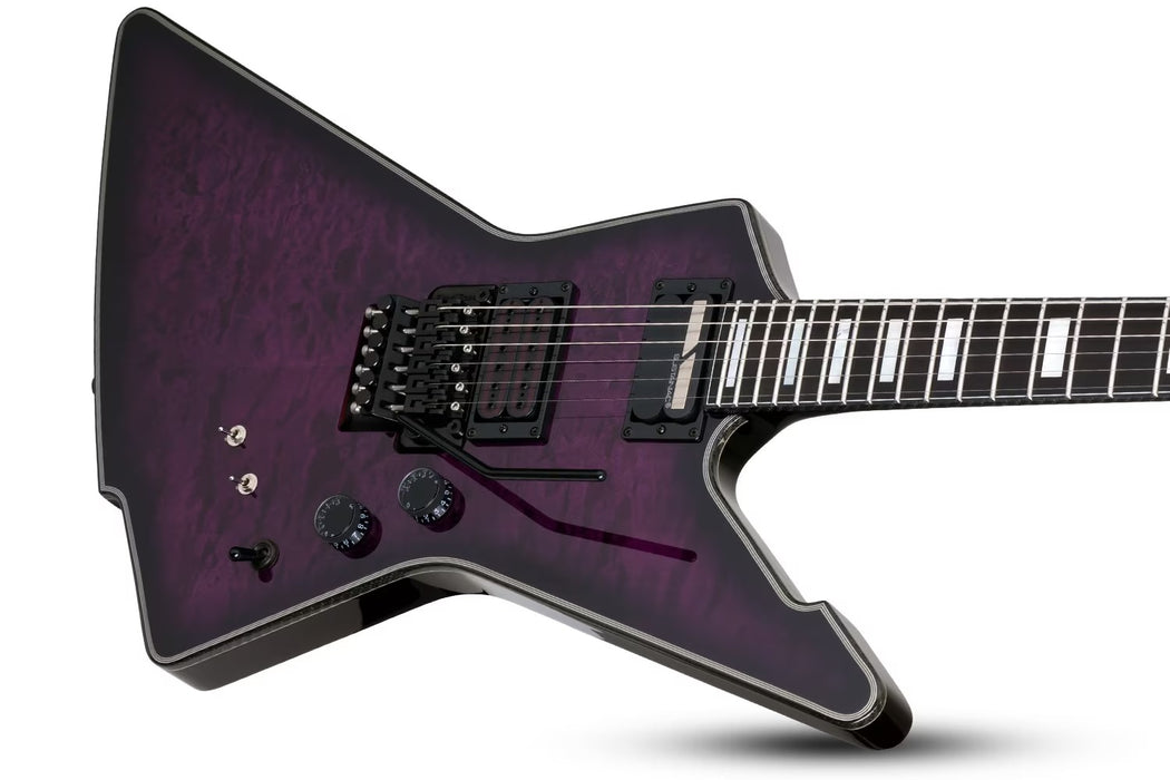 Schecter E-1 FR-S  Left-Handed Electric Guitar - Trans Purple Burst