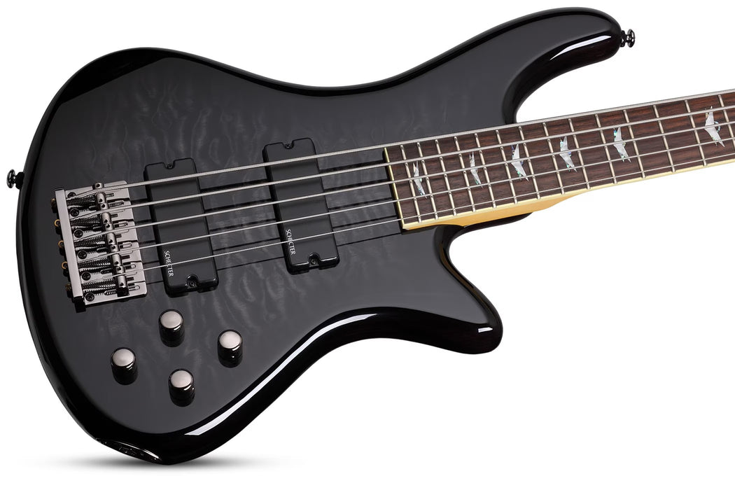 Schecter Stiletto Extreme-5 Electric Bass Guitar - See-Thru Black