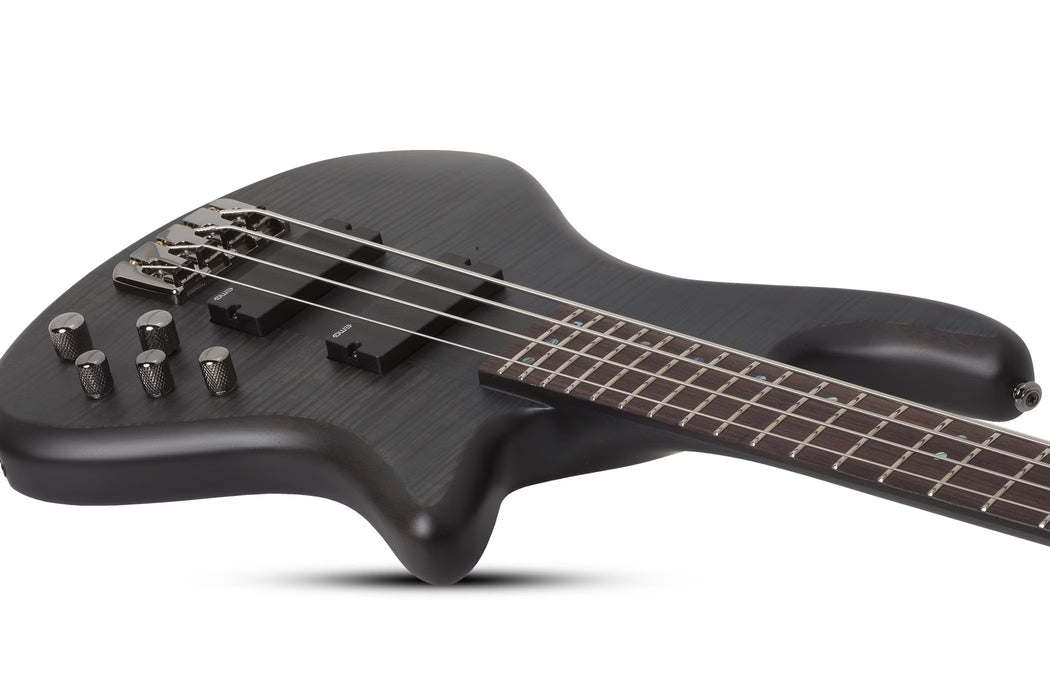 Schecter Stiletto Studio-4 Electric Bass Guitar - See-Thru Black Satin