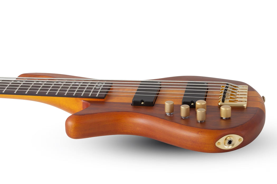 Schecter Stiletto Studio-6 Left-Handed Electric Bass Guitar - Honey Satin