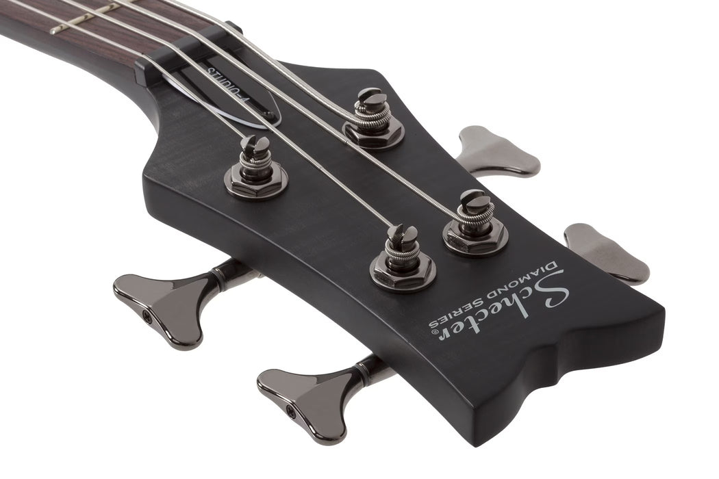 Schecter Stiletto Studio-4 Electric Bass Guitar - See-Thru Black Satin