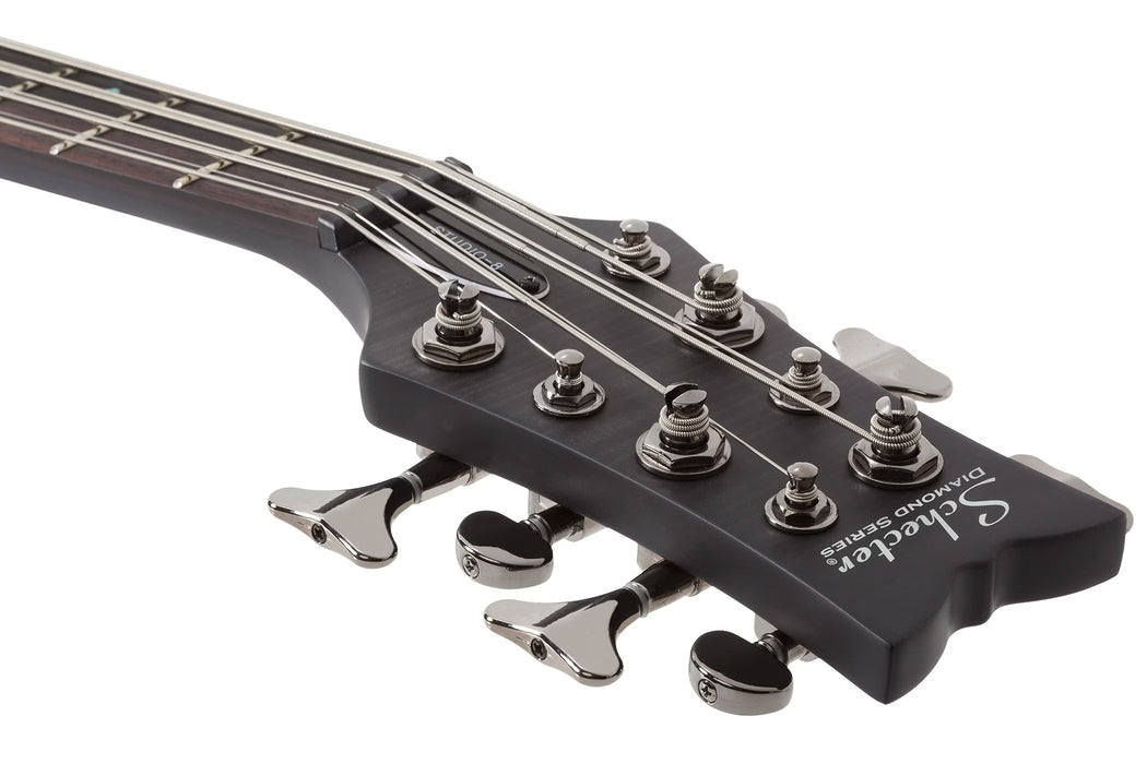 Schecter Stiletto Studio-8 Electric Bass Guitar - See-Thru Black Satin
