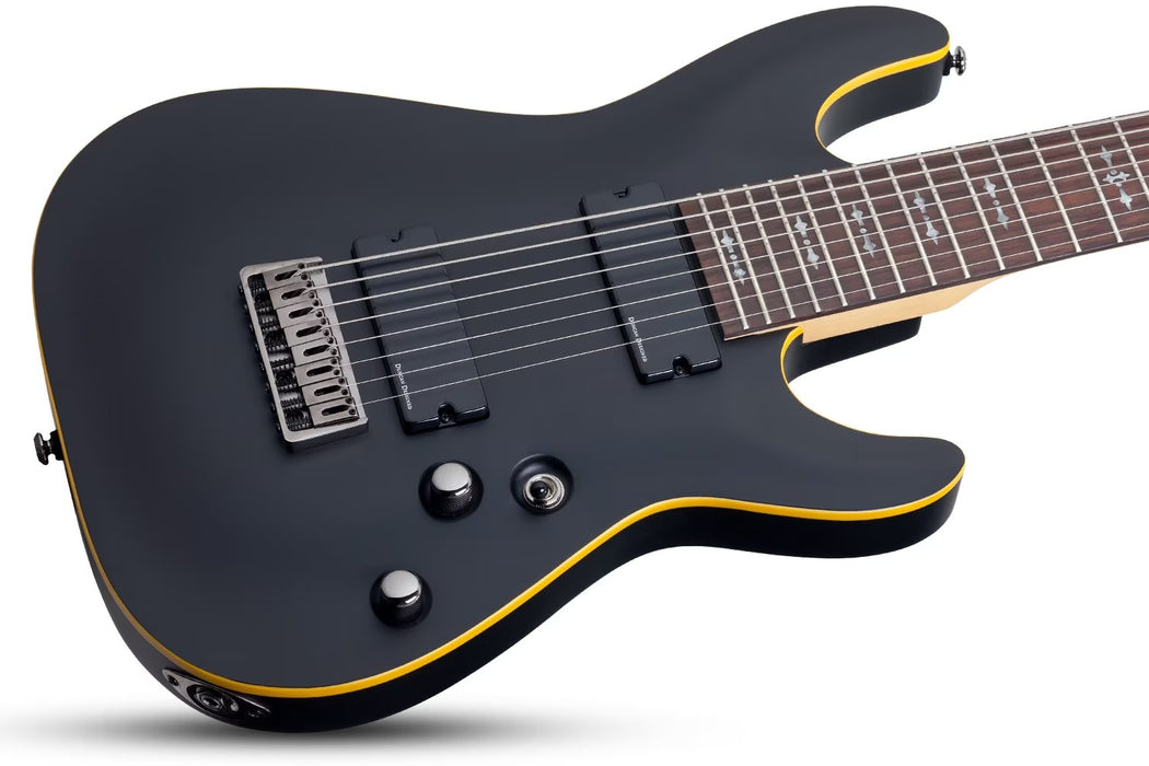 Schecter Demon-8 Electric Guitar - Aged Black Satin