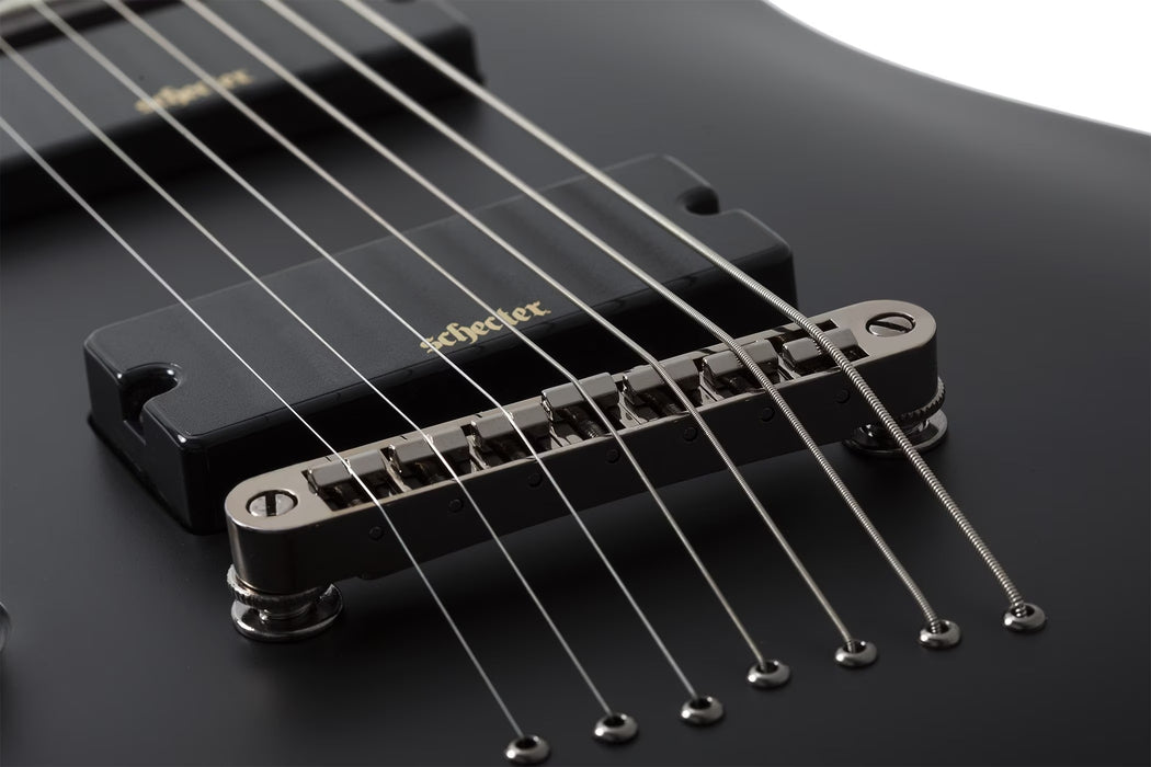 Schecter Demon-7 Left-Handed Electric Guitar - Aged Black Satin