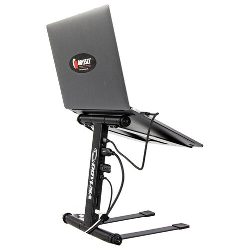 ODYSSEY Pioneer Smart Laptop Stand with High Speed 3.2 Media Hub Black