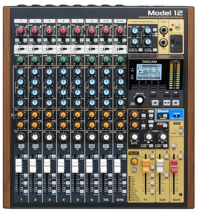 TASCAM Model 12 12-Track Digital Recording Mixer With DAW Controller & Audio Interface