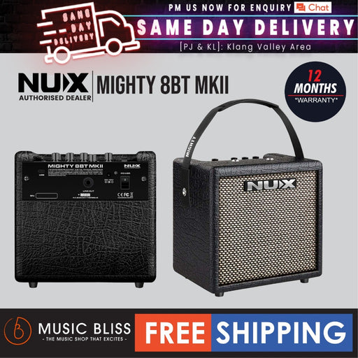 NUX Mighty 8BT MKII 8-watt Portable Electric Guitar Amplifier with Bluetooth - Music Bliss Malaysia
