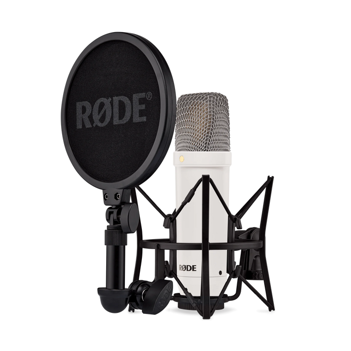 Rode NT1 Signature Series Condenser Microphone with SM6 Shockmount and Pop Filter - White (NT-1)