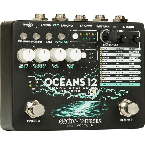 Electro Harmonix Oceans 12 Dual Stereo Reverb Pedal