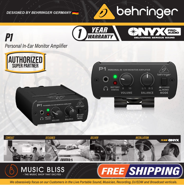 Behringer Powerplay P1 Personal In-ear Monitor Amplifier - Music Bliss Malaysia