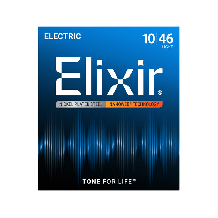 Elixir Strings Nanoweb Electric Guitar Strings .010-.046 Light