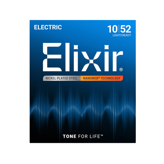 Elixir Strings Nanoweb Electric Guitar Strings .010-.052 Light Top Heavy Bottom