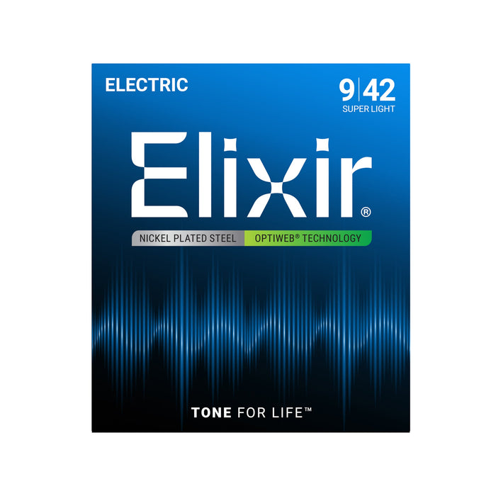Elixir Strings Optiweb Electric Guitar Strings .009-.042 Super Light