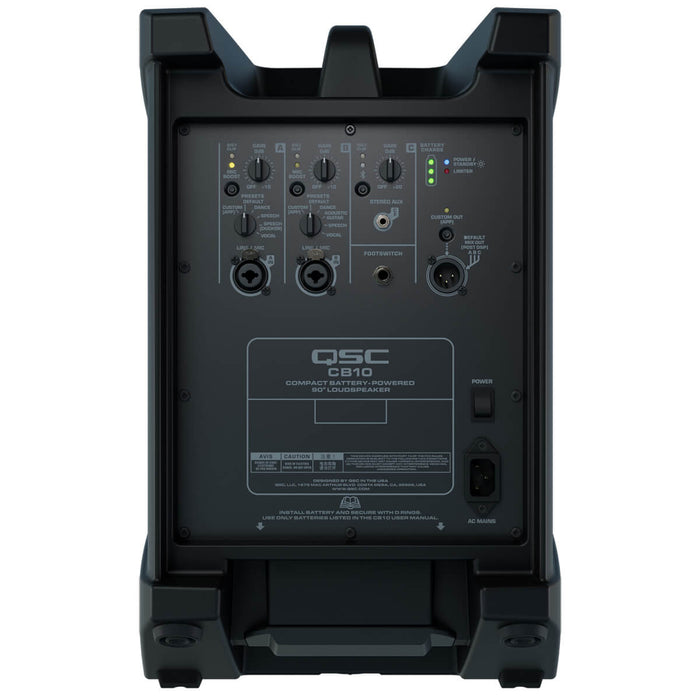 QSC CB10 10-inch Compact Battery-Powered 90° Loudspeaker