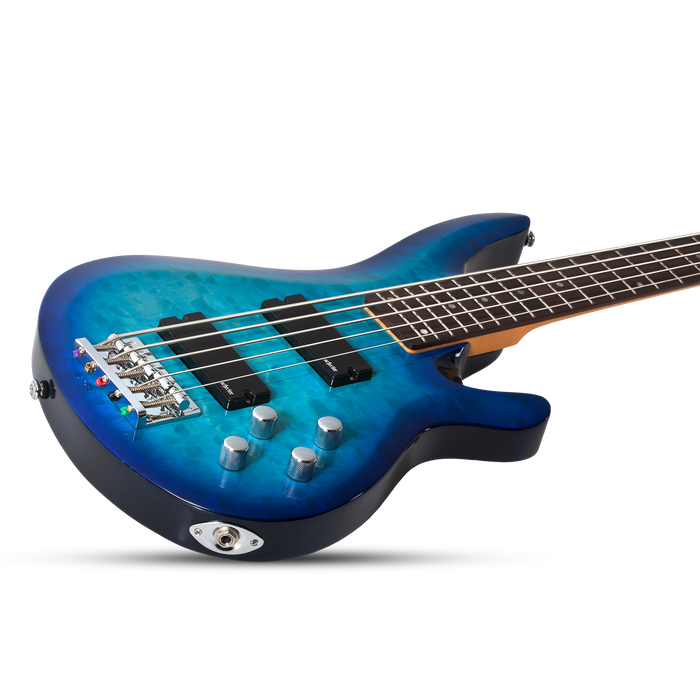 Schecter C-5 Plus Electric Bass Guitar - Ocean Blue Burst