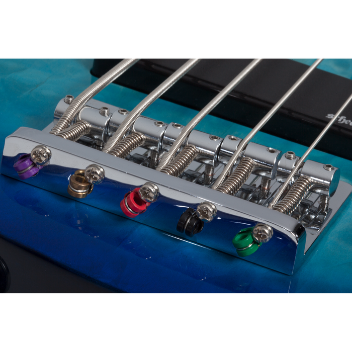 Schecter C-5 Plus Electric Bass Guitar - Ocean Blue Burst