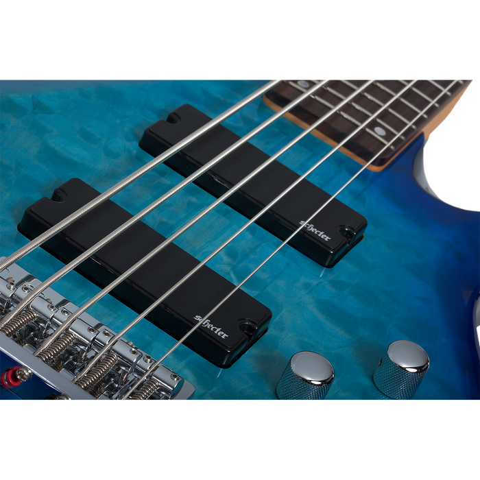 Schecter C-5 Plus Electric Bass Guitar - Ocean Blue Burst