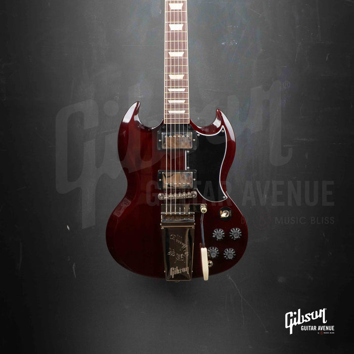 GIBSON EXCLUSIVE SG STANDARD '61 MAESTRO VIBROLA T-TYPE ELECTRIC GUITAR - AGED CHERRY