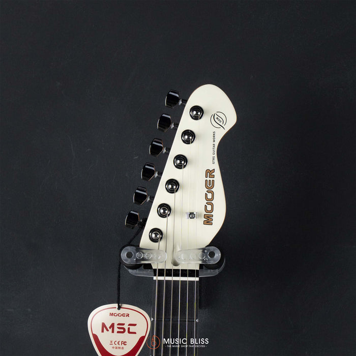Mooer MSC10 Pro Beginner Electric Guitar - Affordable First Electric Guitar for Students & New Players (Vintage White)