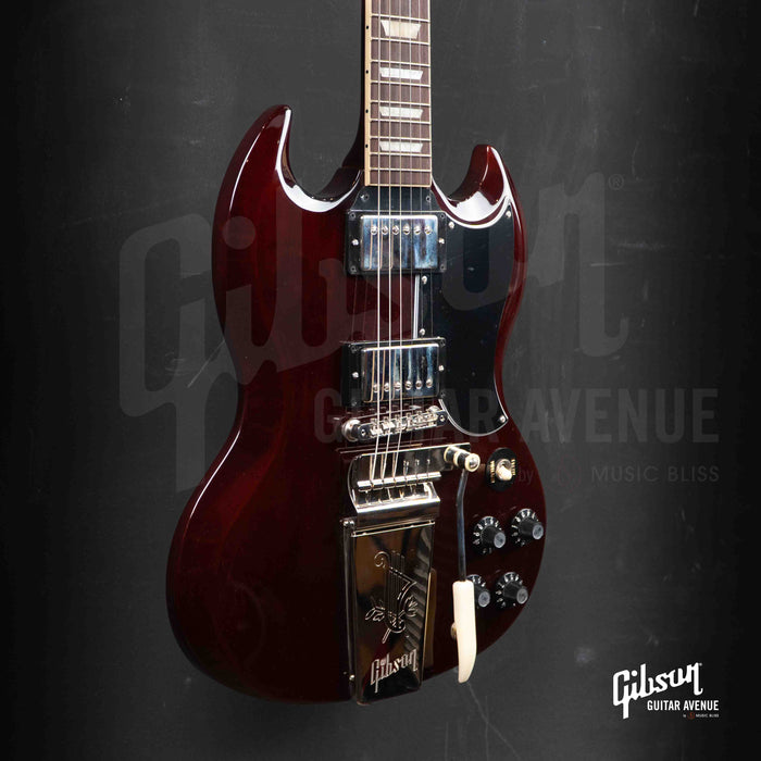 GIBSON EXCLUSIVE SG STANDARD '61 MAESTRO VIBROLA T-TYPE ELECTRIC GUITAR - AGED CHERRY