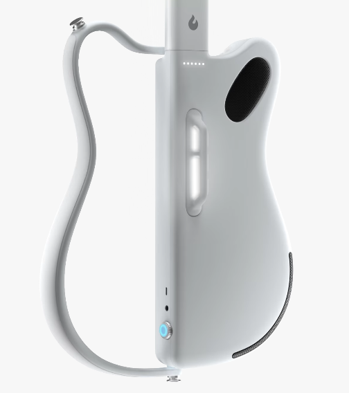 LAVA GENIE Sampler Guitar, No Strings Attached, Hundreds of Instrument Presets, Onboard Speaker, Foldable, Detachable - White