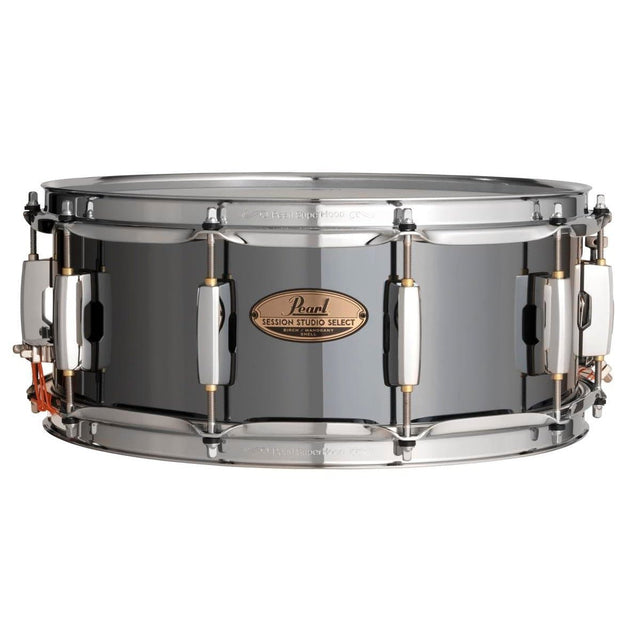 Pearl Session Studio Select 4-Piece Drum Set with Snare and Hardware, Drumstick and Throne - 22 Inch Bass Drum - Black Mirror Chrome