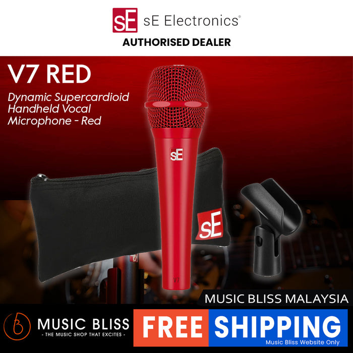 SE Electronics V7 Supercardioid Dynamic Handheld Vocal Microphone - Red