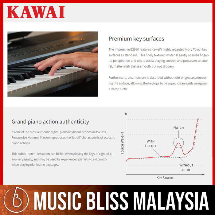 Kawai ES-920 Portable Digital Piano - Black - Music Bliss Malaysia