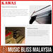 Kawai K-200 Professional Acoustic Upright Piano - White Polish (K200 / K 200) [MADE IN INDONESIA] - Music Bliss Malaysia