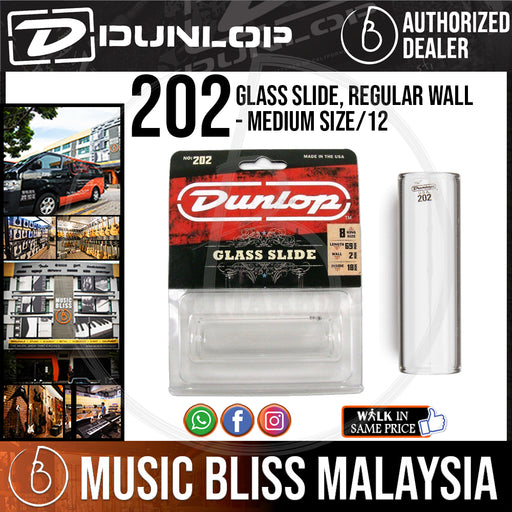 Jim Dunlop 202 Glass Guitar Slide, Regular Wall - Medium Size - Music Bliss Malaysia